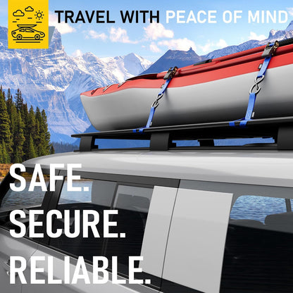 Ratchet Straps Heavy Duty 4 Pack -15 FT - 2200 LB Break Strength – with Safety Lock S Hooks - Cargo Straps for Moving, Appliances, Motorcycle – Soft Loop Tie down Straps